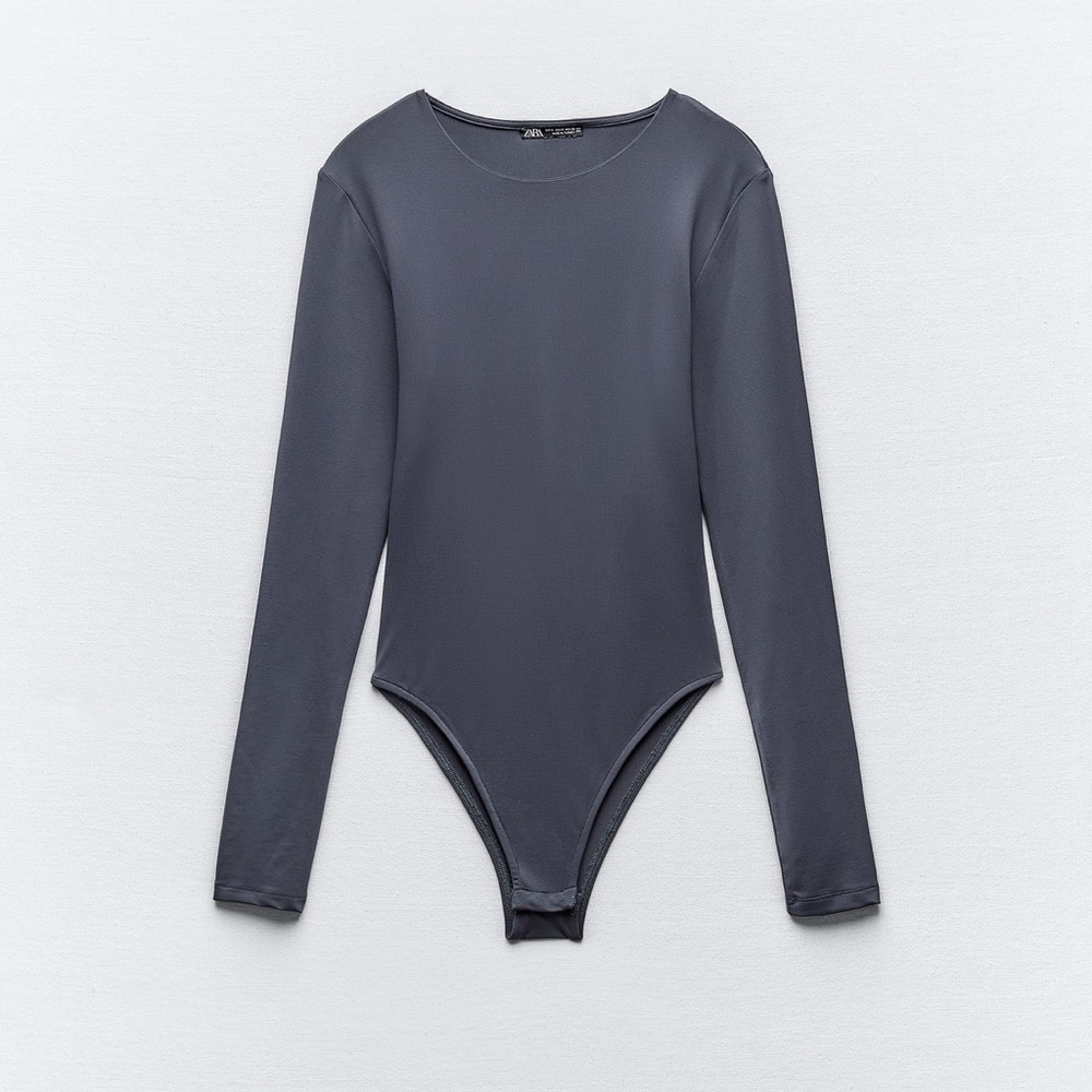 Zara Gray Polyamide Bodysuit